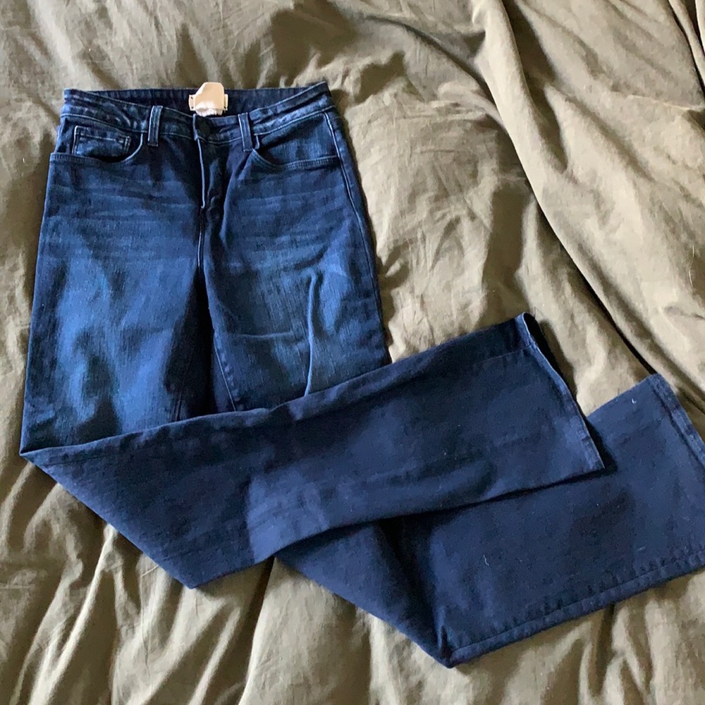 High waist flare denim